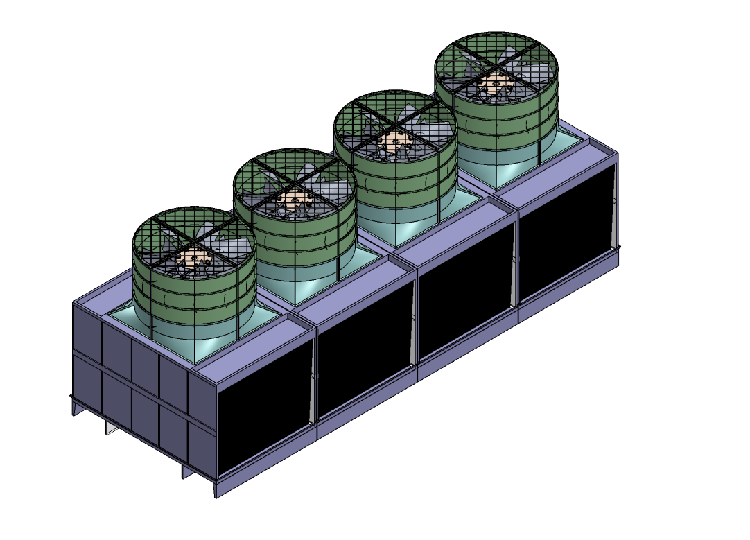 超靜音冷卻塔俯視圖
